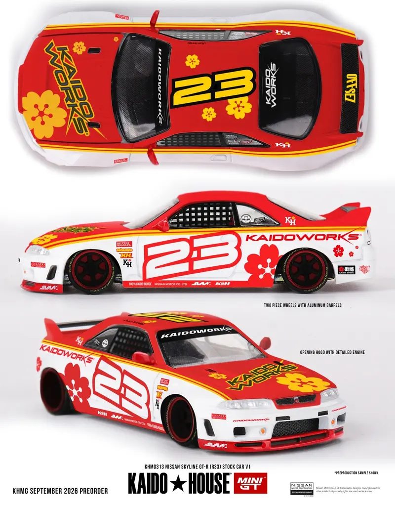 [PRE-ORDER] Mini GT - Nissan Skyline GT-R (R33) Kaido Stock Car V1 1995 - Kaido House - Scala 1/64 KHMG313
