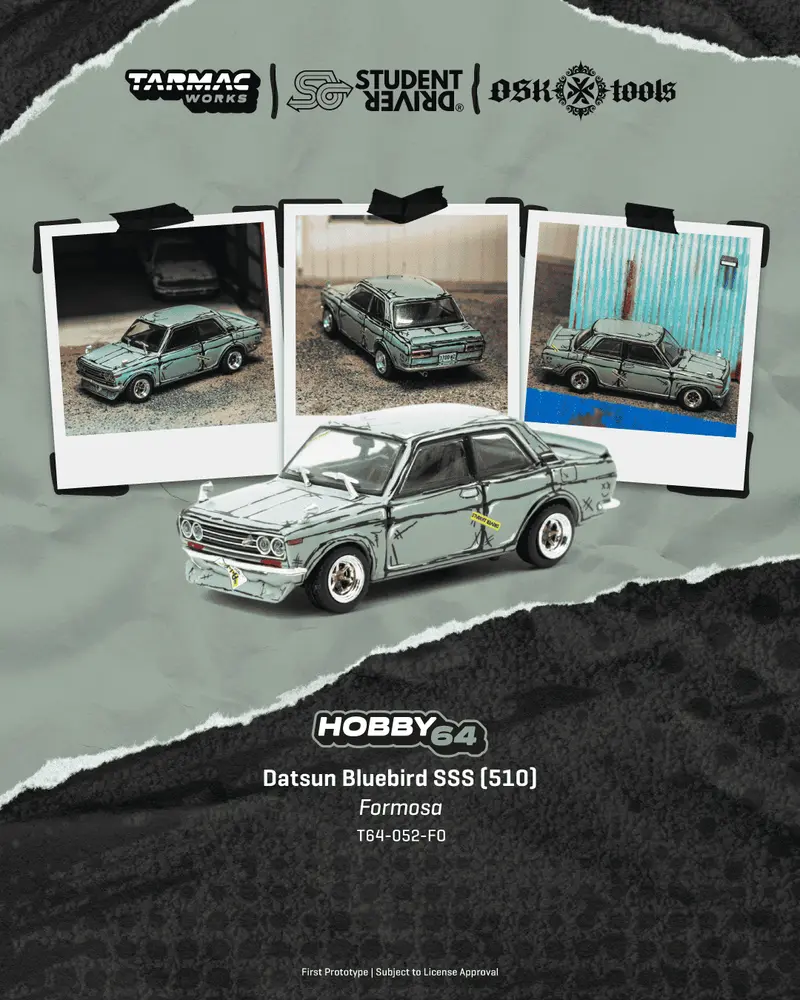 [PRE-ORDER] Tarmac Works - Datsun Bluebird SSS (510) Formosa - HOBBY64 - Scala 1/64 T64-052-FO
