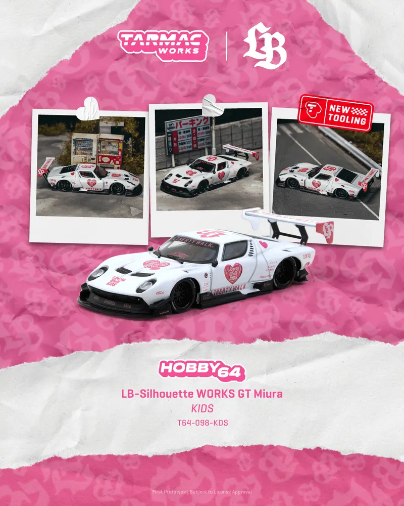 [PRE-ORDER] Tarmac Works - Lamborghini Miura LB-Silhouette WORKS KIDS - HOBBY64 - Scala 1/64 T64-098-KDS