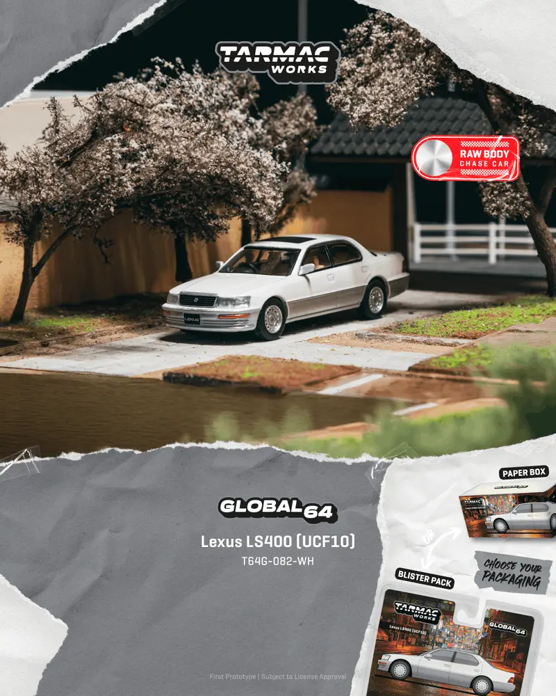 [PRE-ORDER] Tarmac Works - Lexus LS400 (UCF10) Pearl White 2001 - GLOBAL64 - Scala 1/64 T64G-082-WH