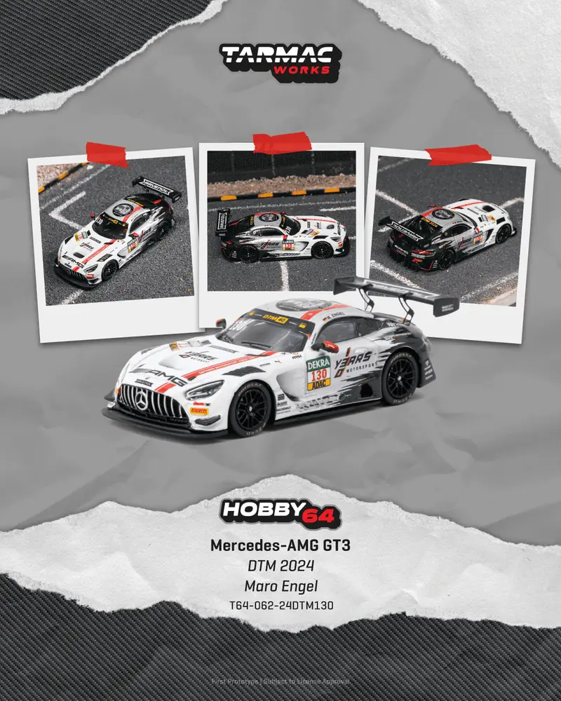 [PRE-ORDER] Tarmac Works - Mercedes-AMG GT3 #130 MARO ENGEL DTM Championship 2024 - HOBBY64 - Scala 1/64 T64-062-24DTM130