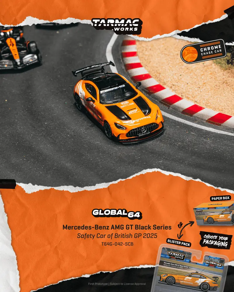 [PRE-ORDER] Tarmac Works - Mercedes-Benz AMG GT Black Series Safety Car of British GP 2025 - GLOBAL64 - Scala 1/64 T64G-042-SCB