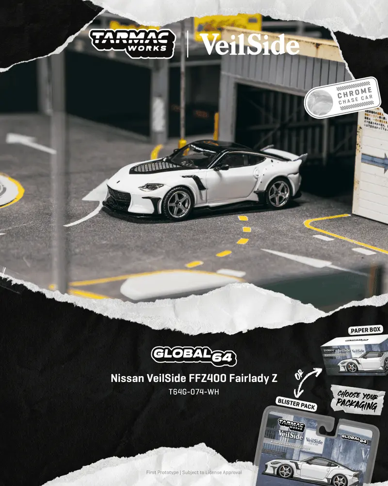 [PRE-ORDER] Tarmac Works - Nissan FFZ400 Veilside Fairlady Z White 2025 - GLOBAL64 - Scala 1/64 T64G-074-WH