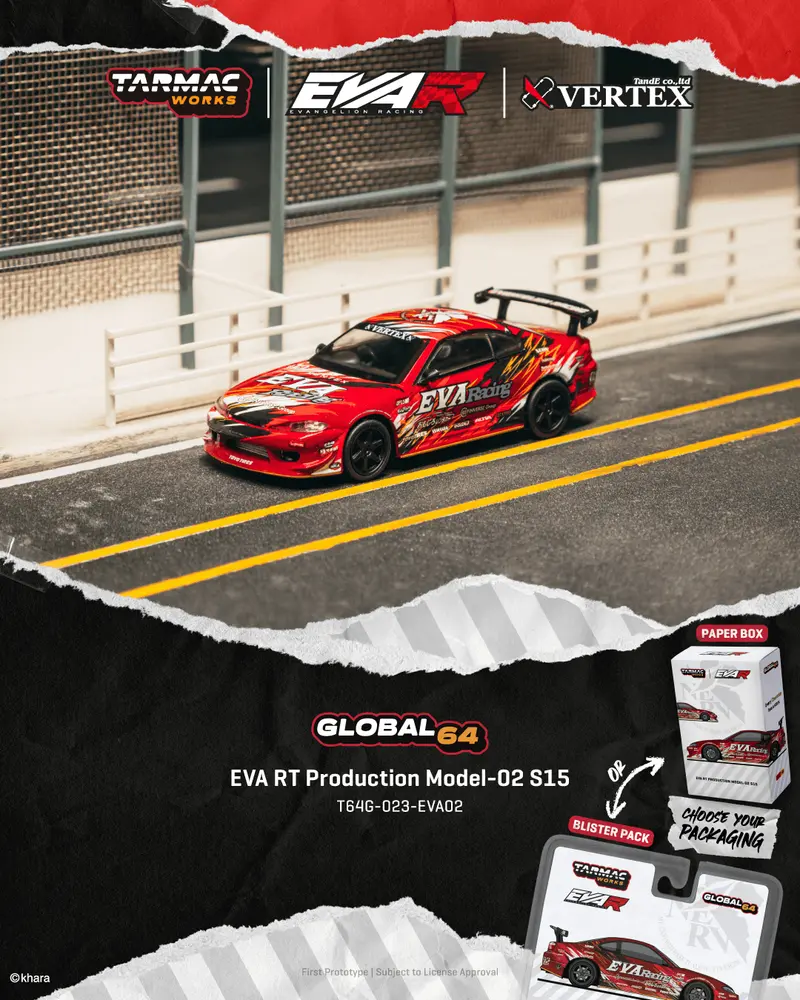 [PRE-ORDER] Tarmac Works - Nissan Silvia EVA RT PRODUCTION MODEL-02 S15 2025 - GLOBAL64 - Scala 1/64 T64G-023-EVA02