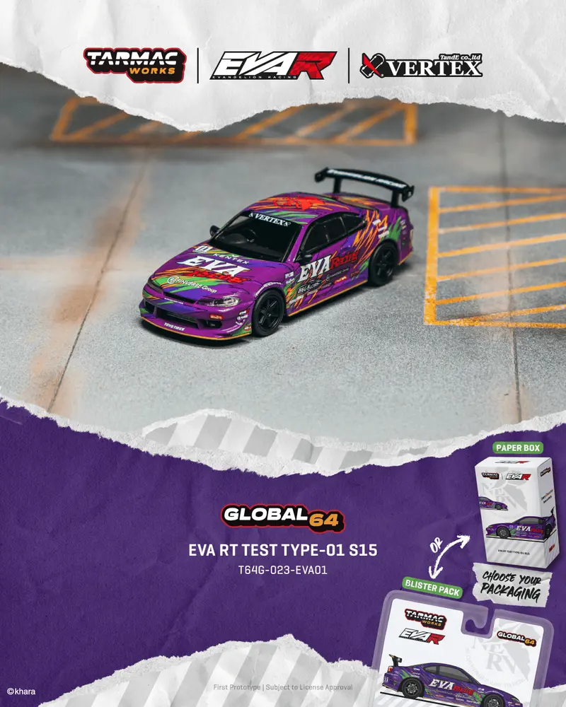[PRE-ORDER] Tarmac Works - Nissan Silvia (S15) EVA RT TEST TYPE-01 2025 - GLOBAL64 - Scala 1/64 T64G-023-EVA01