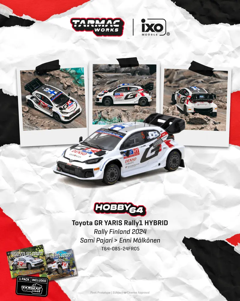 [PRE-ORDER] Tarmac Works - Toyota GR YARIS Rally1 HYBRID Rally Finland 2024 - HOBBY64 - Scala 1/64 T64-085-24FR05