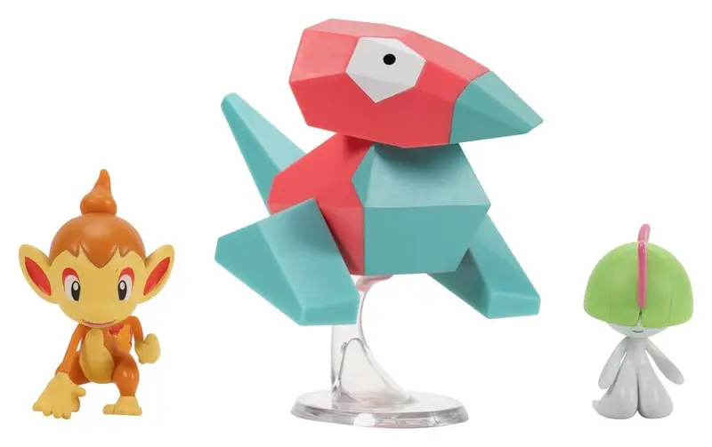 PREORDINE+ 02/2027 Pokémon Battle Figure Set Action Figures Chimchar, Ralts & Porygon (3-Pack)