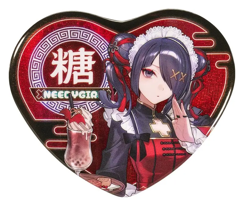 PREORDINE+ 07/2027 Needy Streamer Overload Needy Streamer Chinese Restaurant Series Heart-Shaped Pinback Button Ame