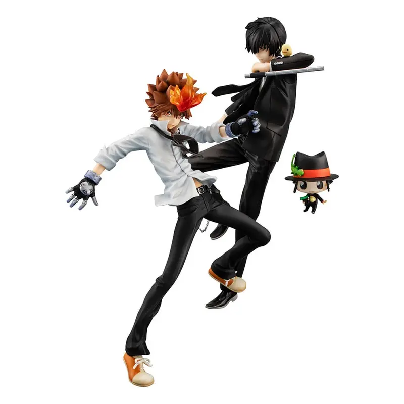 PREORDINE+ CHIUSO 04/2026 Katekyo Hitman Reborn! G.E.M. Series PVC Statue Tsunayoshi Sawada & Kyoya Hibari & Reborn Set 21 cm