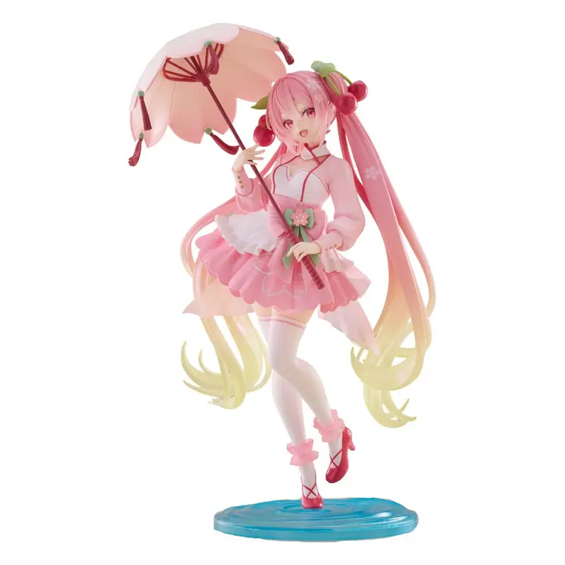 PREORDINE+ CHIUSO 06/2026 Hatsune Miku AMP PVC Statue Newley Written Sakura Miku Sakura Dress Ver. 21 cm