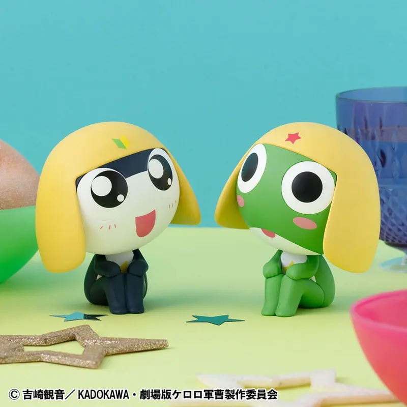 PREORDINE+ CHIUSO 06/2026 Sergeant Frog Look Up PVC Statue Keroro & Tamama Set (with gift) 11 cm