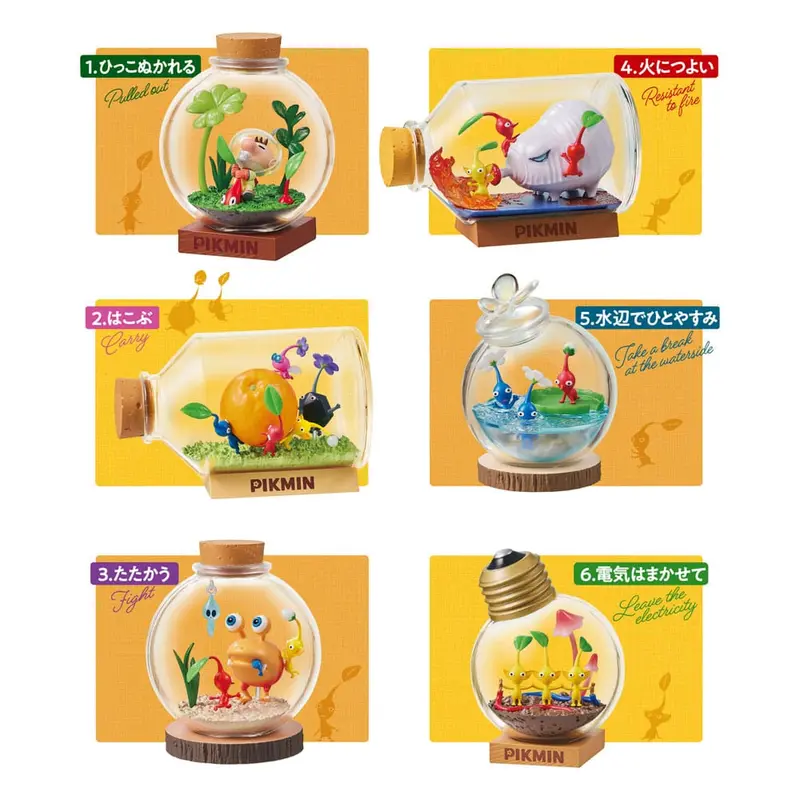 PREORDINE+ CHIUSO 08/2026 Pikmin Mini Figures 6 cm Terrarium Collection Display (6)