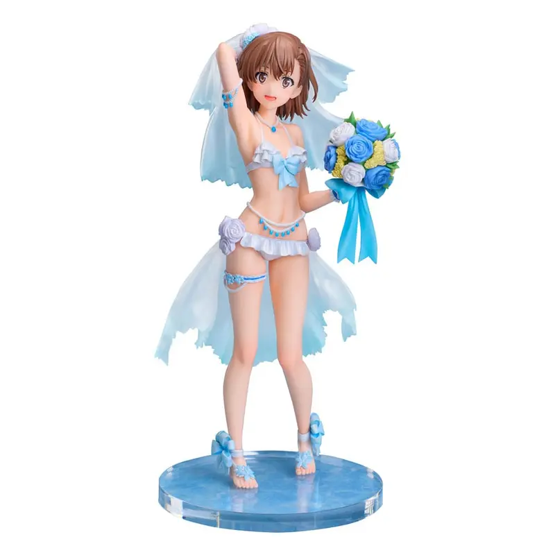 PREORDINE+ CHIUSO 10/2026 A Certain Scientific Railgun T PVC Statue 1/7 Mikoto Misaka Wedding Swimsuit Ver. 25 cm