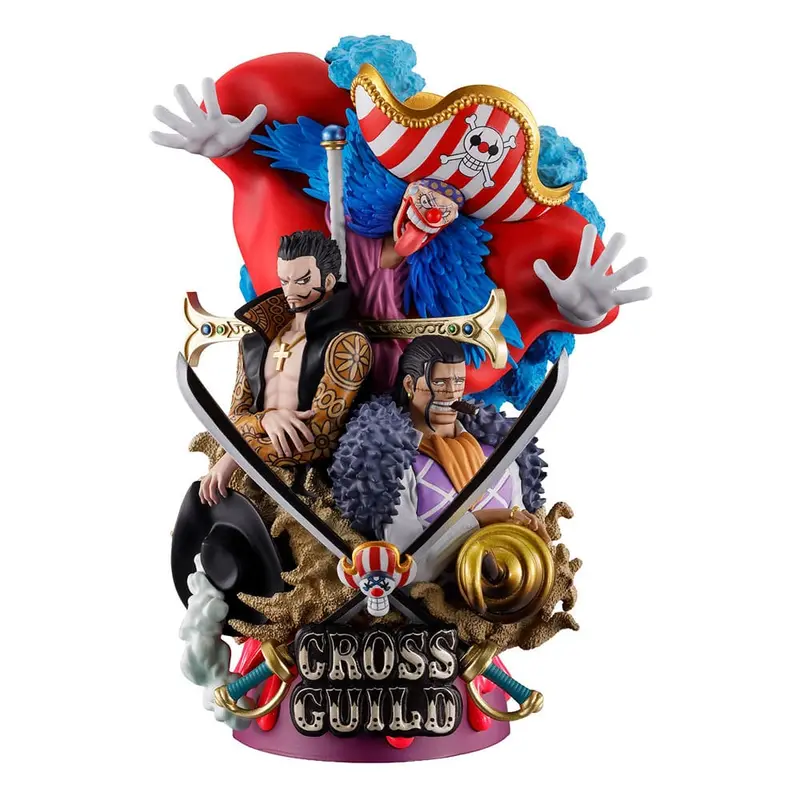 PREORDINE CHIUSO 12/2025 One Piece Petitrama DX PVC Mini Statue Logbox Re Birth 03 Cross Guild 15 cm