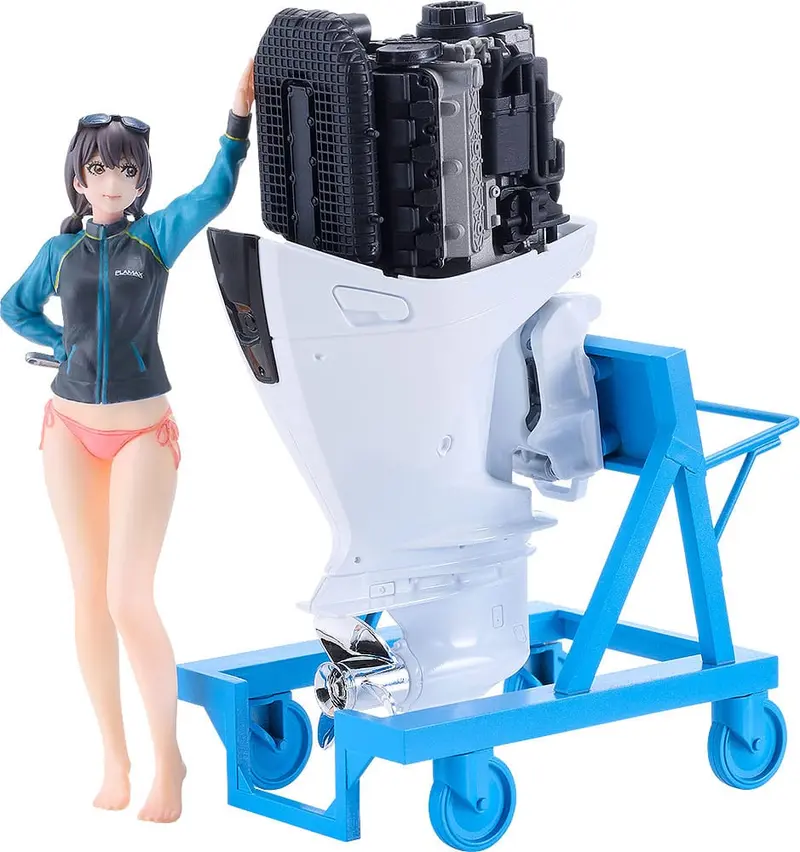 PREORDINE+ CHIUSO 12/2025 Original Character PLAMAX Plastic Model Kit MF-97 minimum factory Minori with Honda BF350 Grand Prix White 10 cm