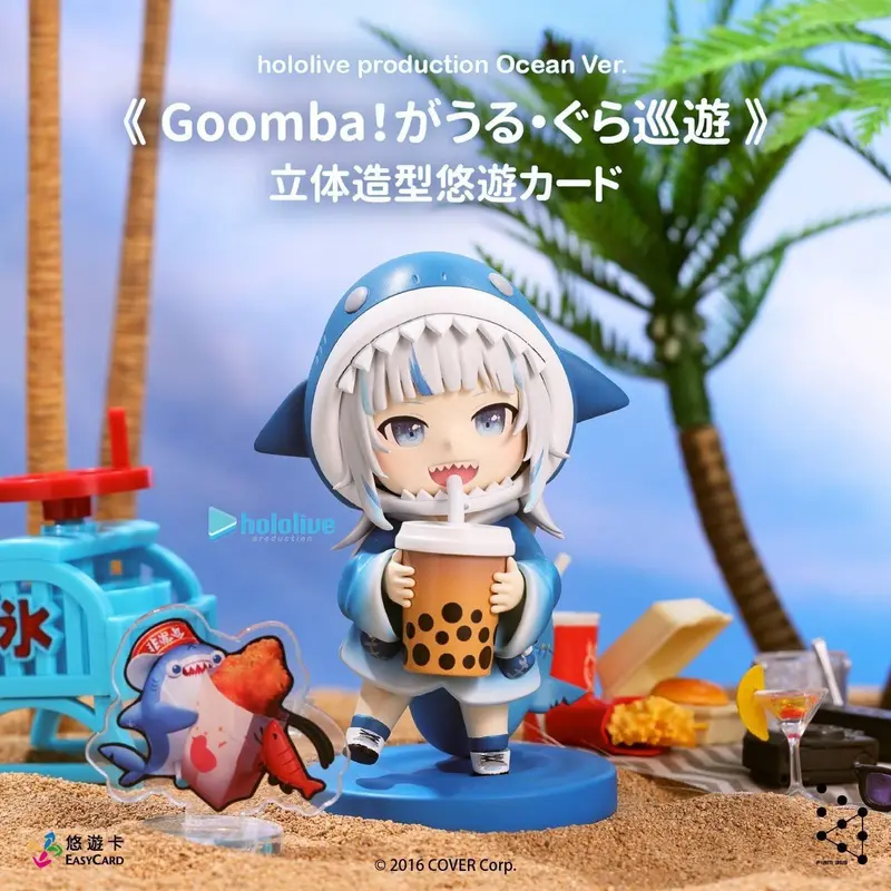 PREORDINE ESAURITO hololive production Ocean Ver. Goomba! Gawr Gura Excursion Easycard Function With 3D Modeling 10 cm