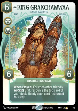 Re Grakchawwaa, Sovrano Di Kashyyyk - Mondi di Origine