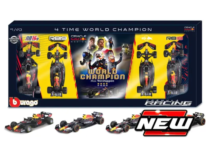 RED BULL SET 4 x F1 WORLD CHAMPION M.VERSTAPPEN 2021-2022-2023-2024 1