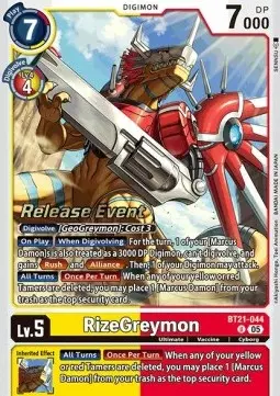 RizeGreymon (BT21-044) - Promos