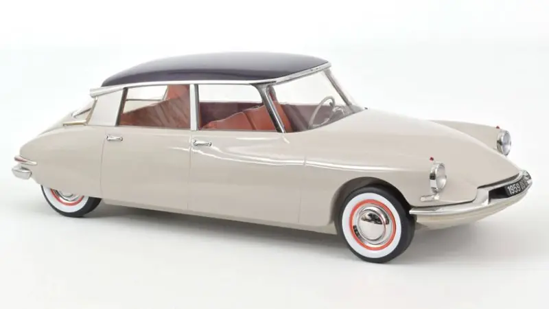 SCALE MODEL COMPATIBLE WITH CITROEN DS 19 1959 GRIS ROSE' & AUBERGINE 1