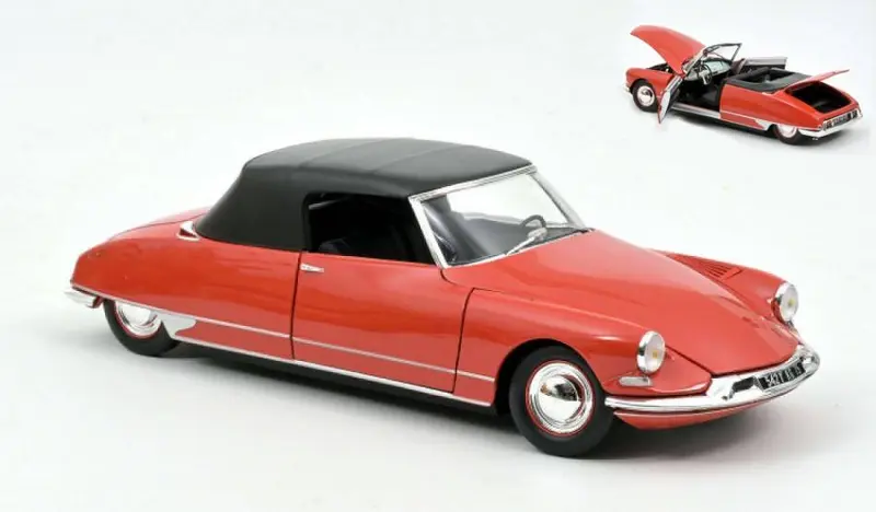 SCALE MODEL COMPATIBLE WITH CITROEN DS 19 CABRIOLET 1961 CORAIL RED 1
