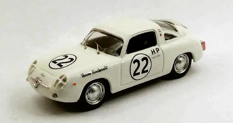 SCALE MODEL COMPATIBLE WITH FIAT ABARTH 750 ZAGATO N.22 WINNER 4 H SEBRING 1960 P.RICHARDS 1