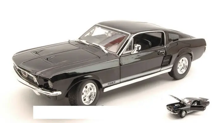 SCALE MODEL COMPATIBLE WITH FORD MUSTANG GTA FASTBACK 1967 BLACK 1