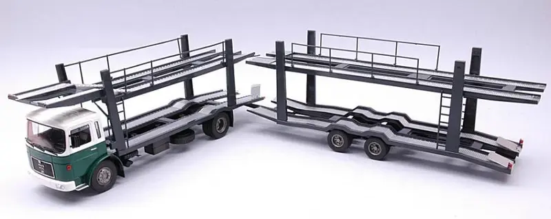 SCALE MODEL COMPATIBLE WITH MAN AUTOTRANSPORTER 1970 GREEN/WHITE 1