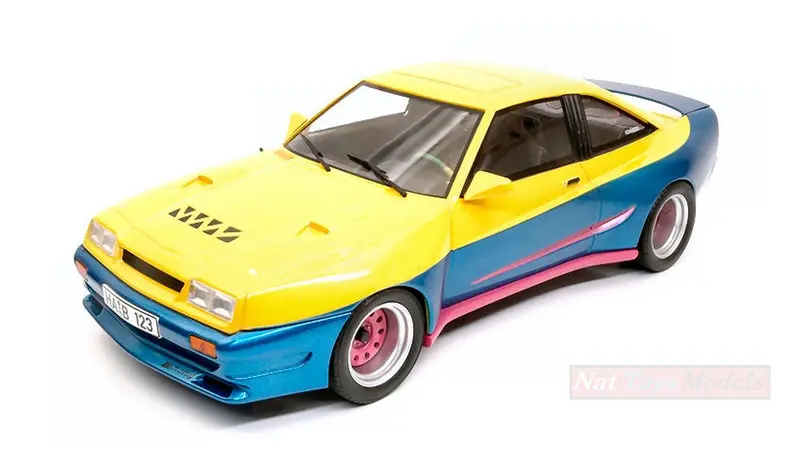 SCALE MODEL COMPATIBLE WITH OPEL MANTA B MATTING YELLOW/BLUE 1