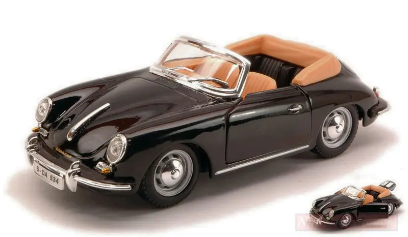 SCALE MODEL COMPATIBLE WITH PORSCHE 356 B CABRIOLET 1961 BLACK 1