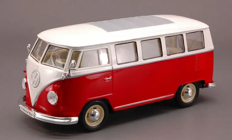 SCALE MODEL COMPATIBLE WITH VW T1 BUS 1962 RED/WHITE 1