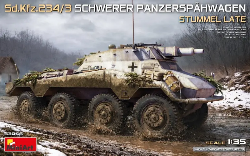 SD.KFZ.234/3 SCHWERER PANZERSPAHWAGEN STUMMEL LATE KIT 1