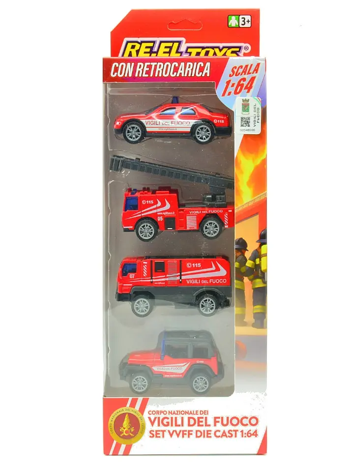 SET 4 PZ.VEICOLI VIGILI DEL FUOCO C/RETROC. 1