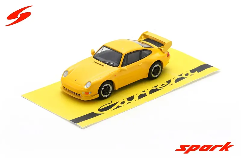 Spark Model - 1995 Porsche 911 (993) Carrera RS 3.8 (Yellow with black wheels) - Scala 1/64 64SP007F