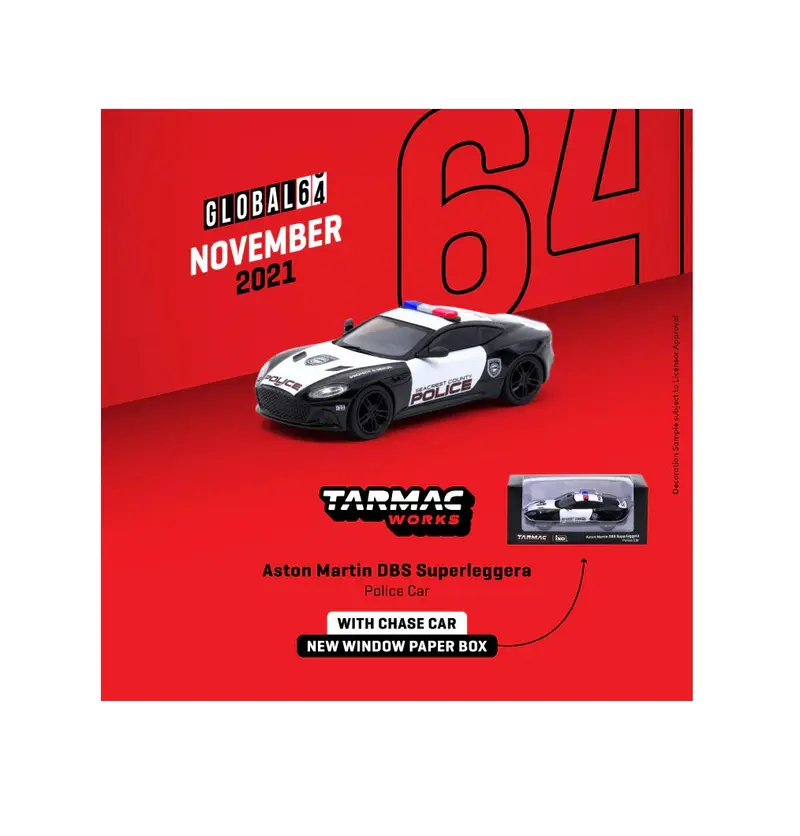 Tarmac Works - Aston Martin DBS Superleggera Police Car - Global64 - Scala 1/64 T64G-004-PC