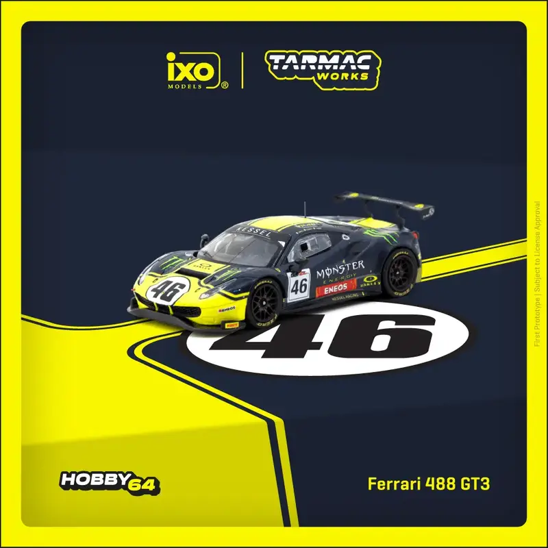 Tarmac Works - Ferrari 488 GT3 #46 Gulf 12 Hours 2019 - HOBBY64 - Scala 1/64 T64-072-19GUF46