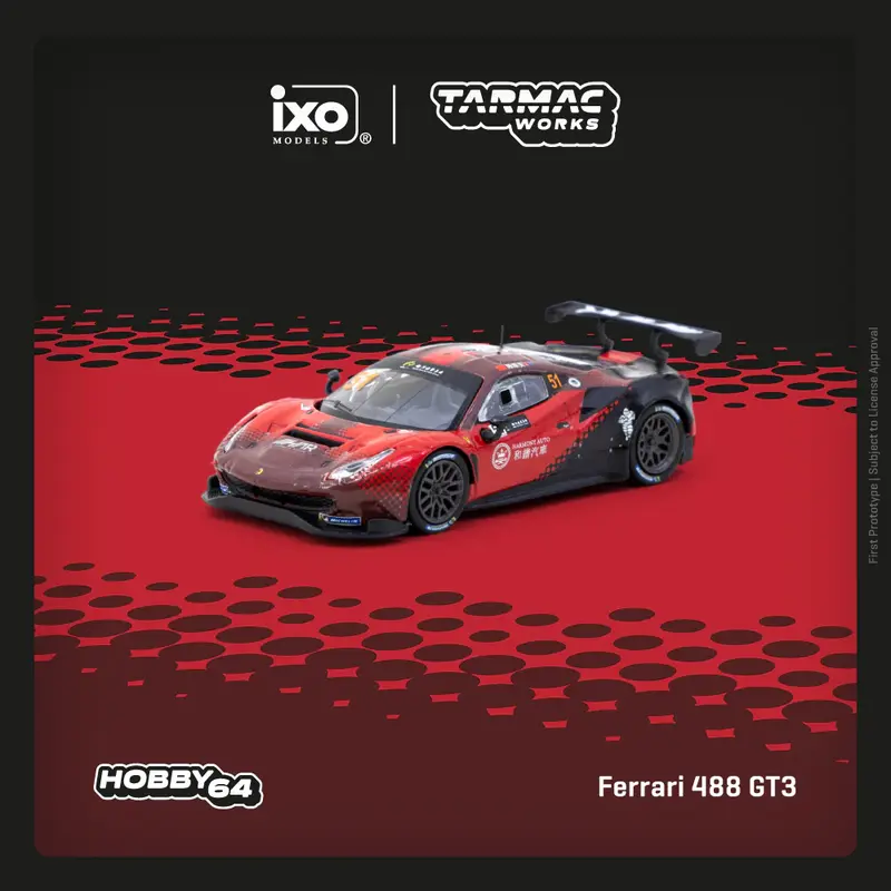 Tarmac Works - Ferrari 488 GT3 Macau GT Cup 2022 Harmony Racing Chen Weian - HOBBY64 - Scala 1/64 T64-072-22MGP51