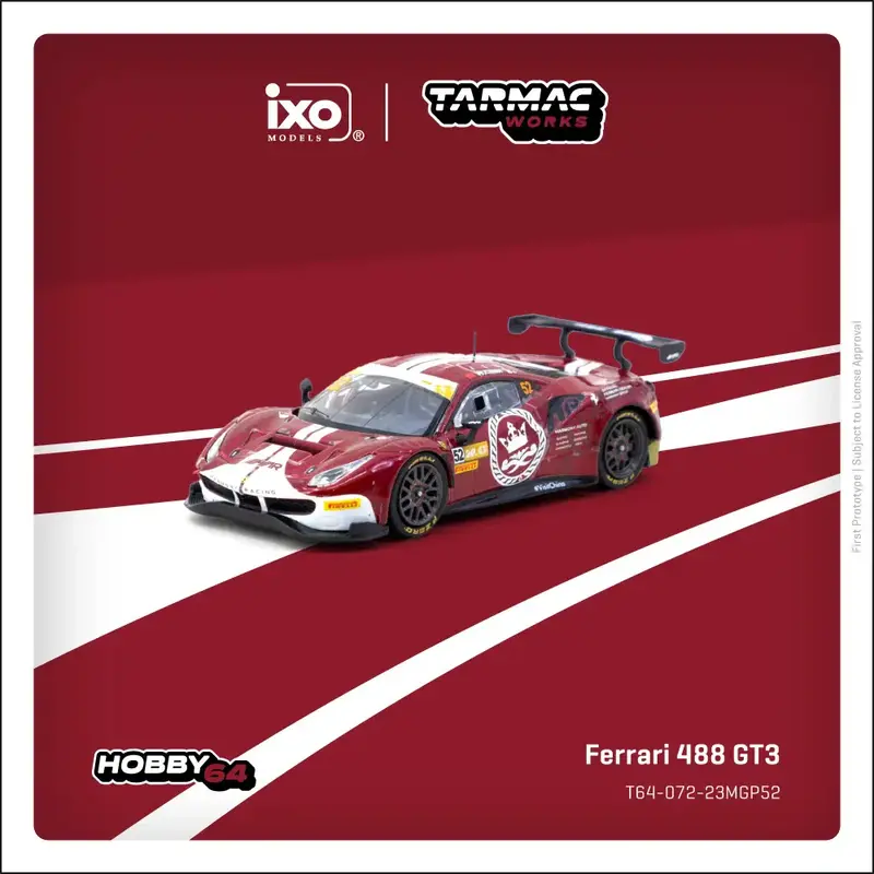 Tarmac Works - Ferrari 488 GT3 Macau GT Cup – FIA GT World Cup 2023 Harmony Racing Chen Weian - HOBBY64 - Scala 1/64 T64-072-23MGP52