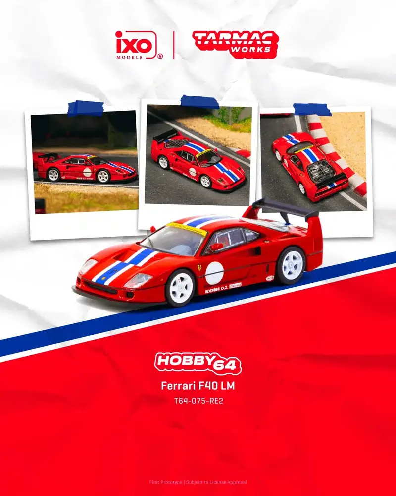 Tarmac Works - Ferrari F40 LM Red - HOBBY64 - Scala 1/64 T64-075-RE2