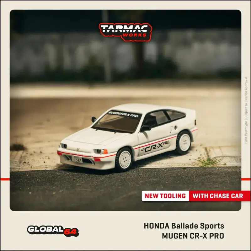 Tarmac Works - Honda Ballade Sports MUGEN CR-X PRO White - GLOBAL64 - Scala 1/64 T64G-TL058-WH