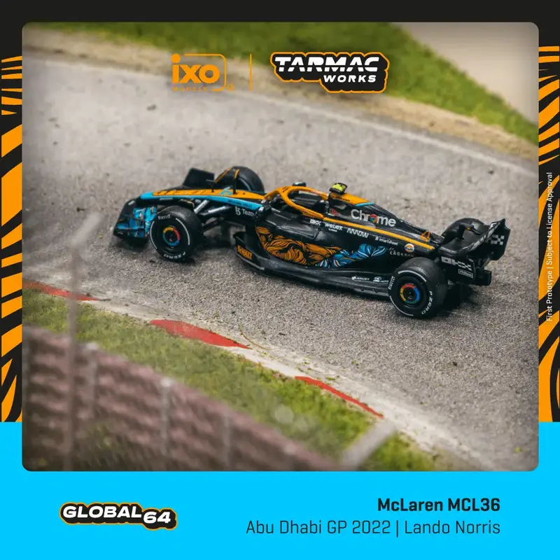 Tarmac Works - McLaren MCL36 Abu Dhabi Grand Prix 2022 Lando Norris "Global64" Series - Scala 1/64 T64G-F041-LN3