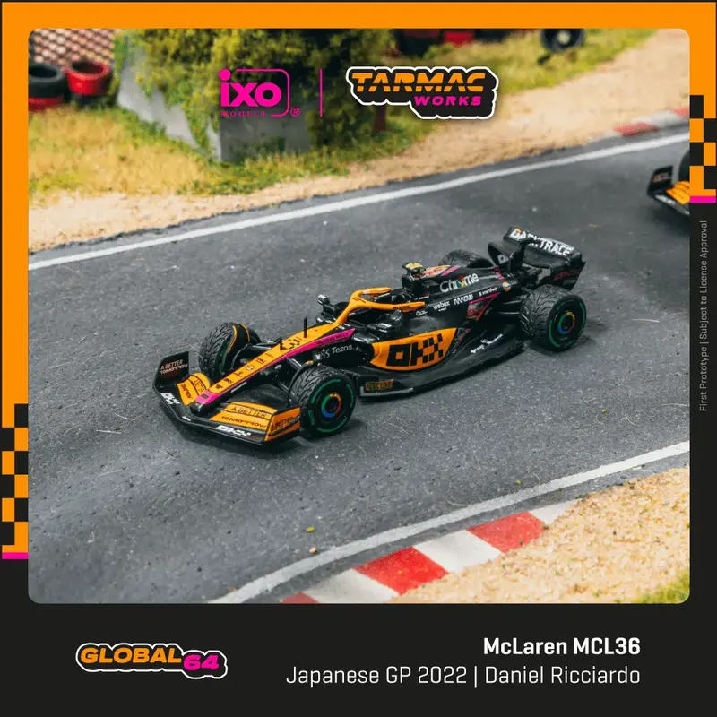 Tarmac Works - McLaren MCL36 Japanese Grand Prix 2022 Daniel Ricciardo - GLOBAL64 - Scala 1/64 T64G-F041-DR2