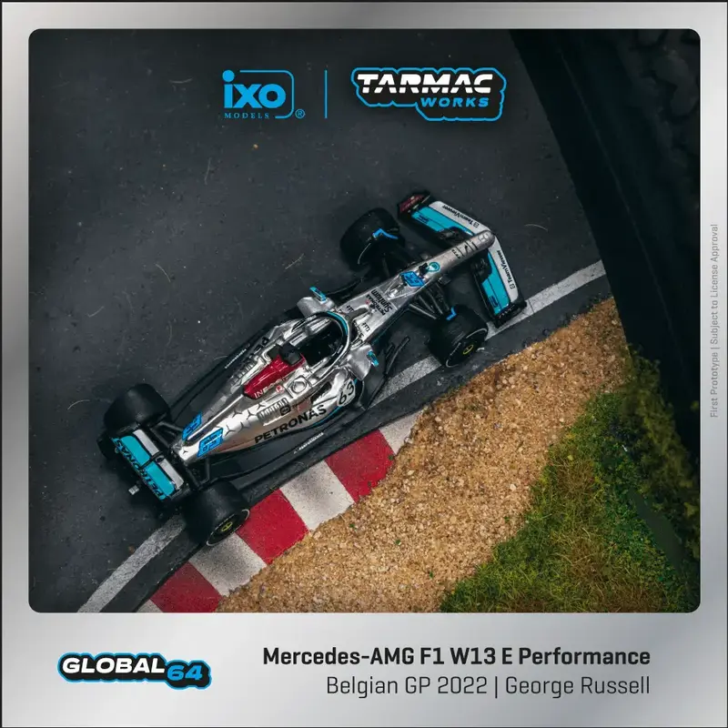 Tarmac Works - Mercedes-AMG F1 W13 E Performance Belgian Grand Prix 2022 George Russell "Global64" Series - Scala 1/64 T64G-F044-GR3