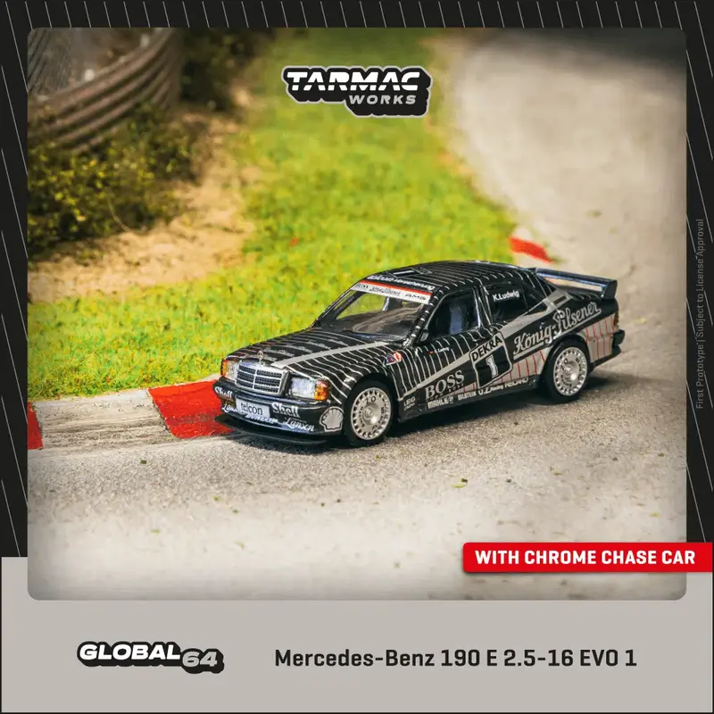 Tarmac Works - Mercedes-Benz 190 E 2.5-16 EVO 1 DTM 1989 Klaus Ludwig - GLOBAL64 - Scala 1/64 T64G-057-89DTM01