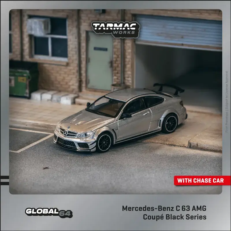 Tarmac Works - Mercedes-Benz C 63 AMG Coupé Black Series Silver Metallic - GLOBAL64 - Scala 1/64 T64G-009-SL
