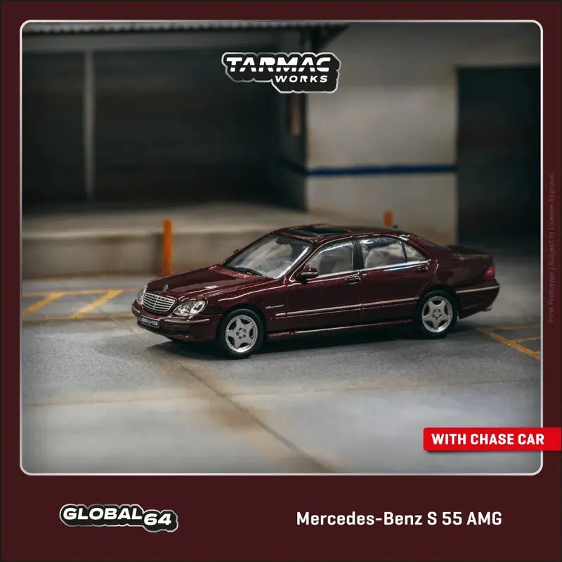 Tarmac Works - Mercedes-Benz S 55 AMG Bordeaux Red Metallic - GLOBAL64 - Scala 1/64 T64G-072-BO