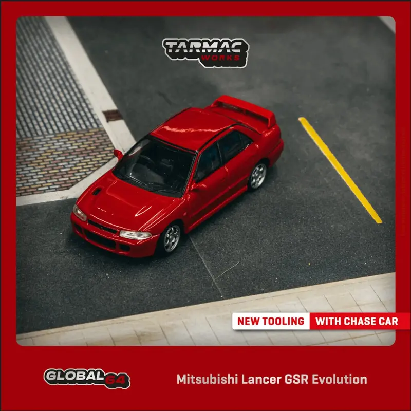 Tarmac Works - Mitsubishi Lancer GSR Evo Red - Scala 1/64 T64G-048-RE