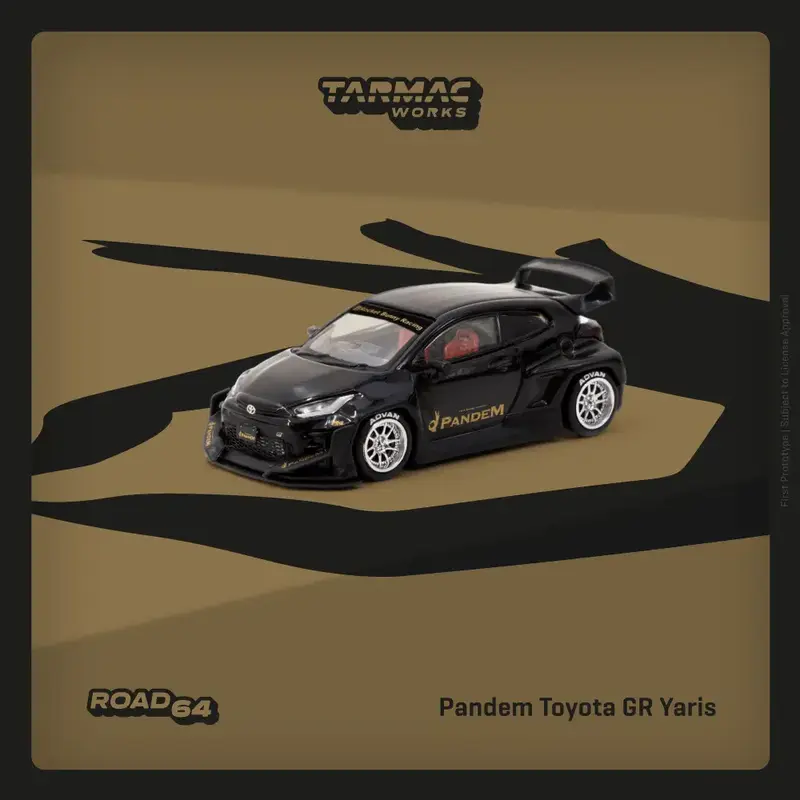 Tarmac Works - Pandem Toyota GR Yaris Black - ROAD64 - Scala 1/64 T64R-080-BK