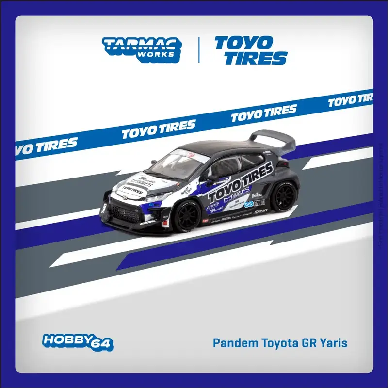 Tarmac Works - Pandem Toyota GR Yaris TOYO TIRES - HOBBY64 - Scala 1/64 T64-080-TOYO