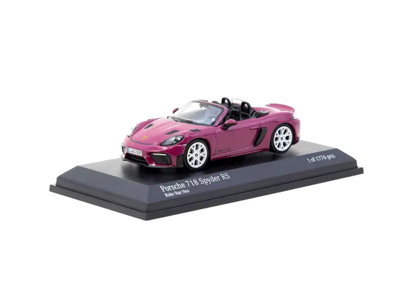 Tarmac Works - Porsche 718 Spyder RS Ruby Star Neo - Collab64 Minichamps - Scala 1/64 643064004